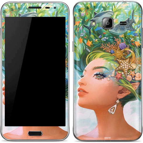 Mermaid with Sea Stars in Her Hair by Ivy Dolamore Galaxy J3 Skin