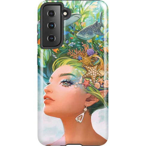 Mermaid with Sea Stars in Her Hair by Ivy Dolamore Galaxy S21 5G Pro Case
