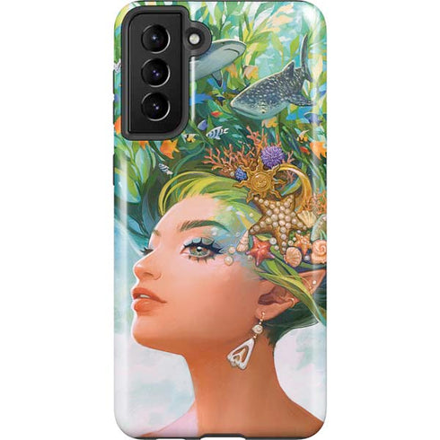Mermaid with Sea Stars in Her Hair by Ivy Dolamore Galaxy S21 Plus 5G Pro Case