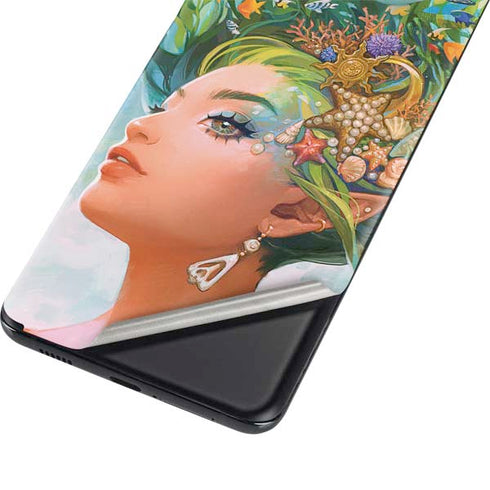 Mermaid with Sea Stars in Her Hair by Ivy Dolamore Galaxy S21 Plus 5G Skin