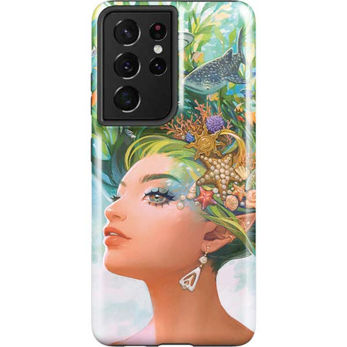 Mermaid with Sea Stars in Her Hair by Ivy Dolamore Galaxy S21 Ultra 5G Pro Case