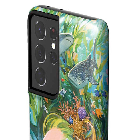 Mermaid with Sea Stars in Her Hair by Ivy Dolamore Galaxy S21 Ultra 5G Pro Case