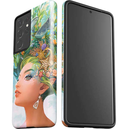 Mermaid with Sea Stars in Her Hair by Ivy Dolamore Galaxy S21 Ultra 5G Pro Case