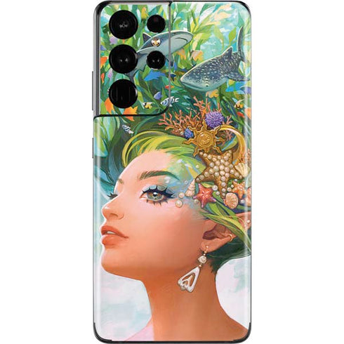 Mermaid with Sea Stars in Her Hair by Ivy Dolamore Galaxy S21 Ultra 5G Skin