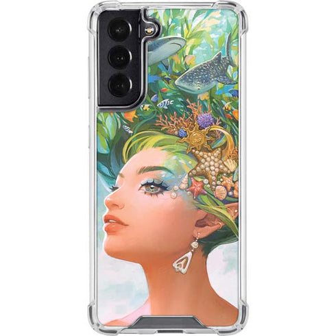 Mermaid with Sea Stars in Her Hair by Ivy Dolamore Galaxy S22 Clear Case
