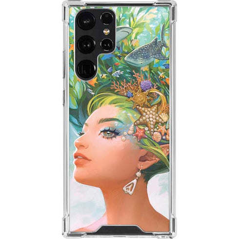 Mermaid with Sea Stars in Her Hair by Ivy Dolamore Galaxy S22 Ultra Clear Case