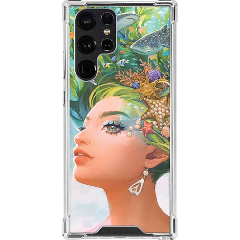 Mermaid with Sea Stars in Her Hair by Ivy Dolamore Galaxy S23 Ultra Clear Case