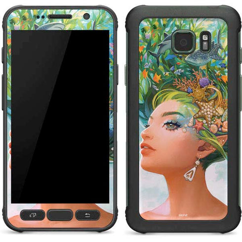Mermaid with Sea Stars in Her Hair by Ivy Dolamore Galaxy S7 Active Skin