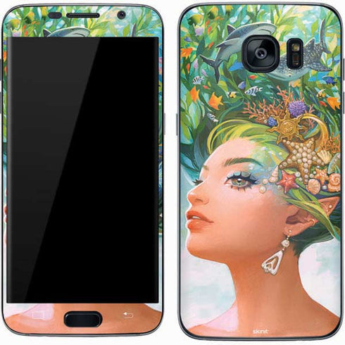 Mermaid with Sea Stars in Her Hair by Ivy Dolamore Galaxy S7 Skin