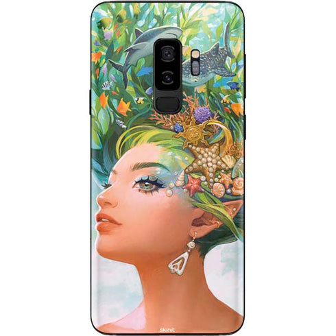 Mermaid with Sea Stars in Her Hair by Ivy Dolamore Galaxy S9 Plus Skin