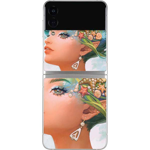 Mermaid with Sea Stars in Her Hair by Ivy Dolamore Galaxy Z Flip4 5G Skin