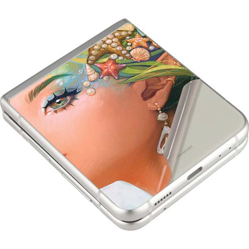 Mermaid with Sea Stars in Her Hair by Ivy Dolamore Galaxy Z Flip4 5G Skin