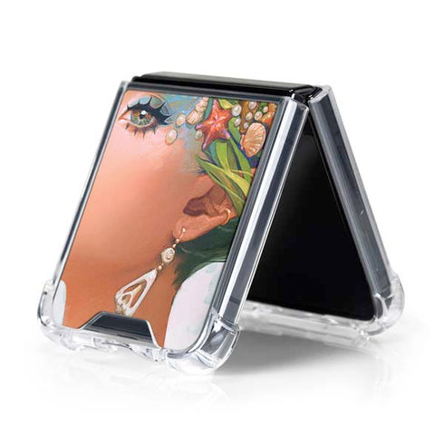 Mermaid with Sea Stars in Her Hair by Ivy Dolamore Galaxy Z Flip5 5G Clear Case