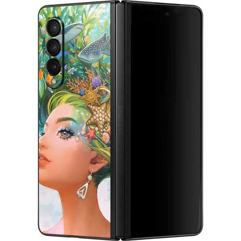 Mermaid with Sea Stars in Her Hair by Ivy Dolamore Galaxy Z Fold3 5G Skin