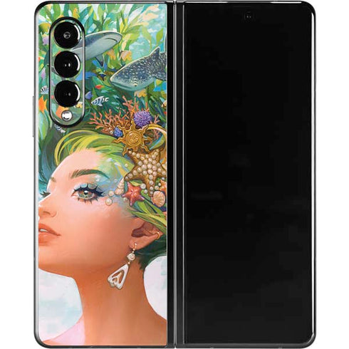 Mermaid with Sea Stars in Her Hair by Ivy Dolamore Galaxy Z Fold3 5G Skin