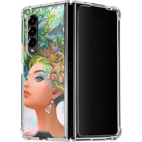 Mermaid with Sea Stars in Her Hair by Ivy Dolamore Galaxy Z Fold4 5G Clear Case