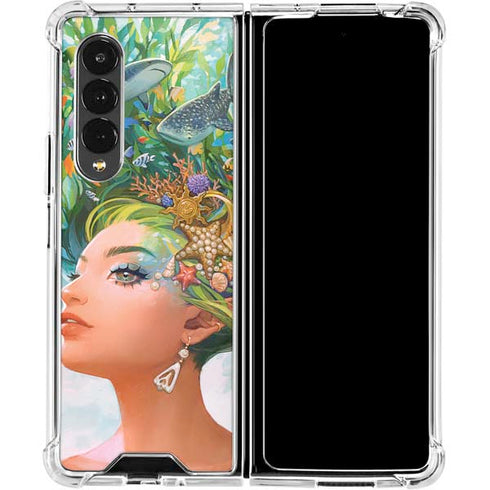 Mermaid with Sea Stars in Her Hair by Ivy Dolamore Galaxy Z Fold4 5G Clear Case
