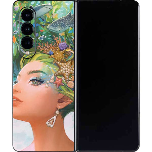 Mermaid with Sea Stars in Her Hair by Ivy Dolamore Galaxy Z Fold4 5G Skin