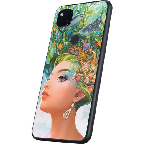 Mermaid with Sea Stars in Her Hair by Ivy Dolamore Google Pixel 4a Skin