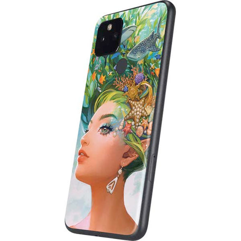 Mermaid with Sea Stars in Her Hair by Ivy Dolamore Google Pixel 5a Skin
