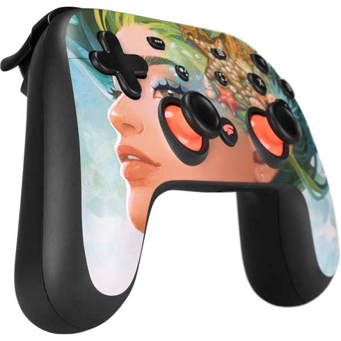 Mermaid with Sea Stars in Her Hair by Ivy Dolamore Google Stadia Controller Skin