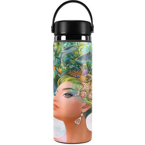 Mermaid with Sea Stars in Her Hair by Ivy Dolamore Hydro Flask 20oz Wide Mouth Skin