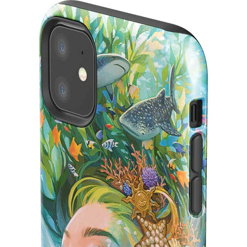 Mermaid with Sea Stars in Her Hair by Ivy Dolamore iPhone 11 Impact Case