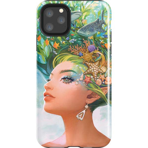 Mermaid with Sea Stars in Her Hair by Ivy Dolamore iPhone 11 Pro Max Impact Case