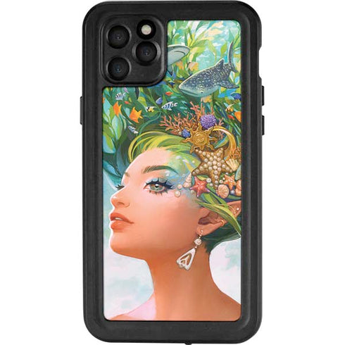 Mermaid with Sea Stars in Her Hair by Ivy Dolamore iPhone 11 Pro Max Waterproof Case