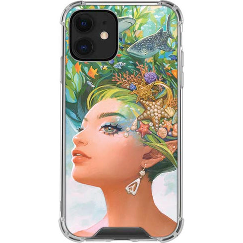 Mermaid with Sea Stars in Her Hair by Ivy Dolamore iPhone 12 Clear Case