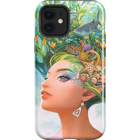Mermaid with Sea Stars in Her Hair by Ivy Dolamore iPhone 12 Impact Case