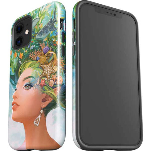 Mermaid with Sea Stars in Her Hair by Ivy Dolamore iPhone 12 Impact Case