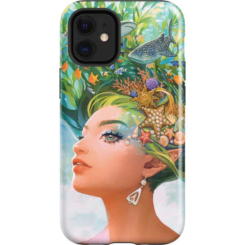 Mermaid with Sea Stars in Her Hair by Ivy Dolamore iPhone 12 Mini Impact Case