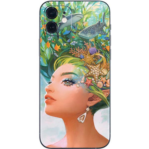 Mermaid with Sea Stars in Her Hair by Ivy Dolamore iPhone 12 Mini Skin