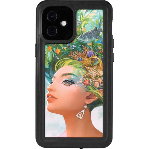 Mermaid with Sea Stars in Her Hair by Ivy Dolamore iPhone 12 Mini Waterproof Case