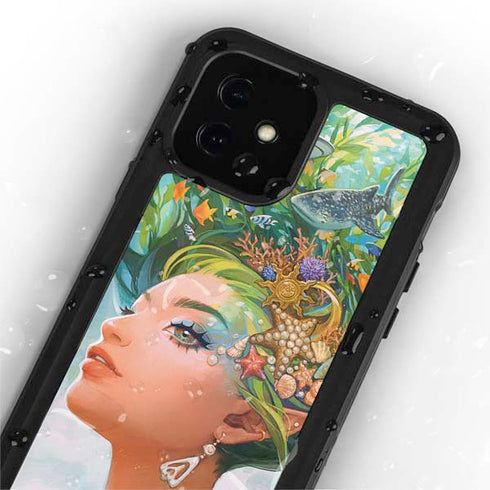 Mermaid with Sea Stars in Her Hair by Ivy Dolamore iPhone 12 Mini Waterproof Case