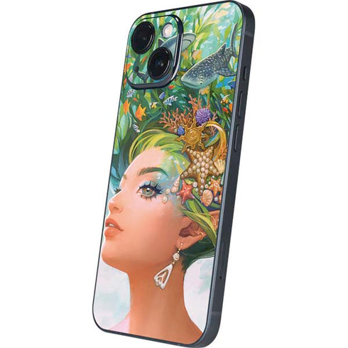 Mermaid with Sea Stars in Her Hair by Ivy Dolamore iPhone 13 Mini Skin