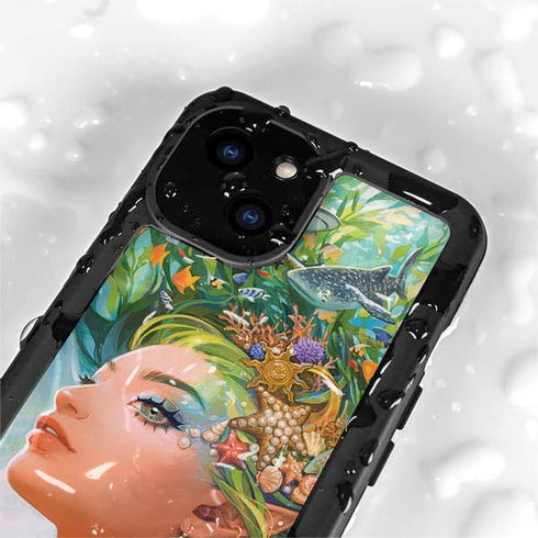 Mermaid with Sea Stars in Her Hair by Ivy Dolamore iPhone 13 Mini Waterproof Case