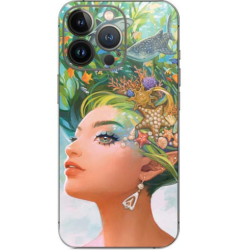 Mermaid with Sea Stars in Her Hair by Ivy Dolamore iPhone 13 Pro Skin