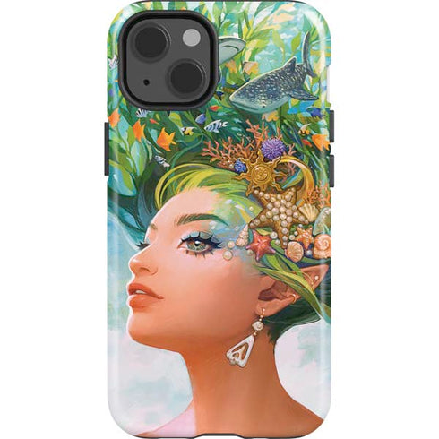 Mermaid with Sea Stars in Her Hair by Ivy Dolamore iPhone 14 Impact Case