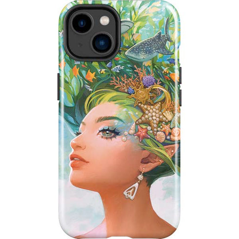 Mermaid with Sea Stars in Her Hair by Ivy Dolamore iPhone 14 Plus Impact Case