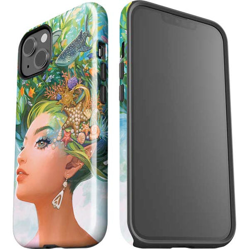 Mermaid with Sea Stars in Her Hair by Ivy Dolamore iPhone 14 Plus Impact Case