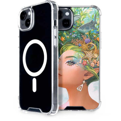 Mermaid with Sea Stars in Her Hair by Ivy Dolamore iPhone 15 Plus MagSafe Case