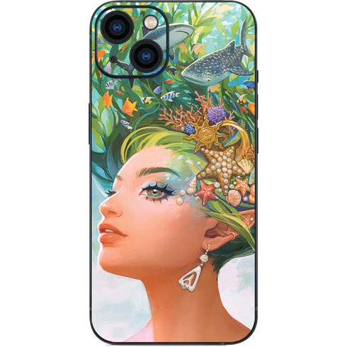Mermaid with Sea Stars in Her Hair by Ivy Dolamore iPhone 14 Skin