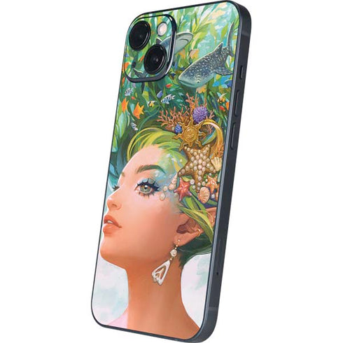 Mermaid with Sea Stars in Her Hair by Ivy Dolamore iPhone 15 Skin