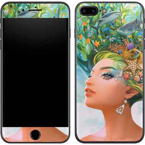 Mermaid with Sea Stars in Her Hair by Ivy Dolamore iPhone 8 Plus Skin