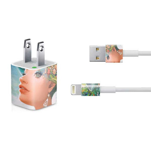 Mermaid with Sea Stars in Her Hair by Ivy Dolamore iPhone Charger (5W USB) Skin