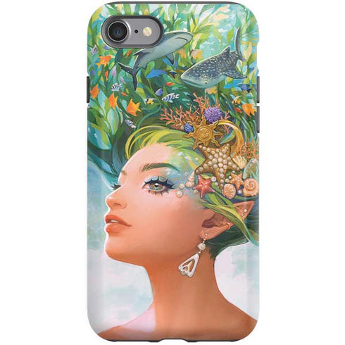 Mermaid with Sea Stars in Her Hair by Ivy Dolamore iPhone SE (2nd & 3rd Gen) Pro Case