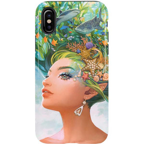 Mermaid with Sea Stars in Her Hair by Ivy Dolamore iPhone X Pro Case