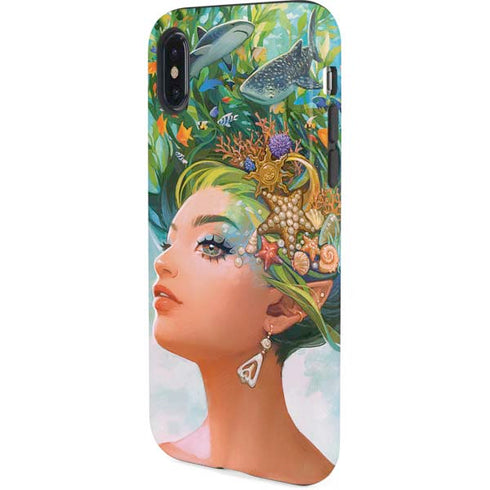 Mermaid with Sea Stars in Her Hair by Ivy Dolamore iPhone X Pro Case